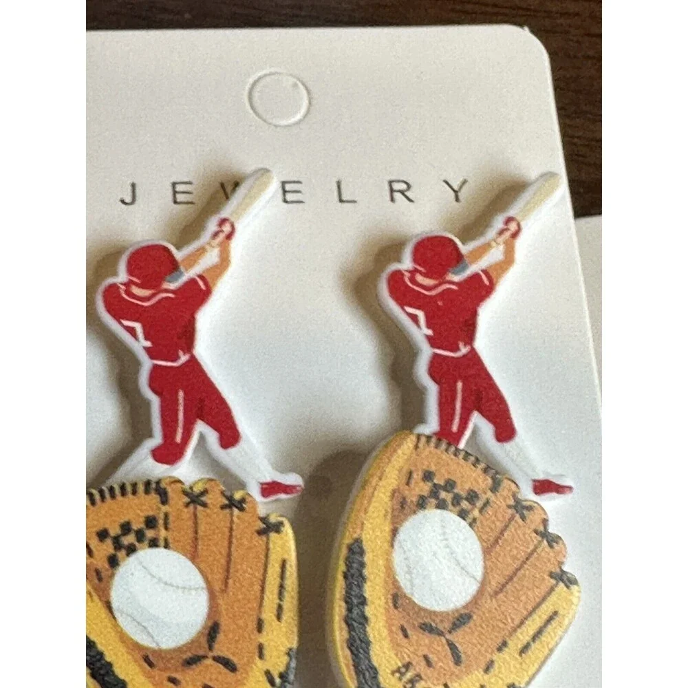 Baseball Softball earrings lot children Glove Pitcher Sports team tween tomboy